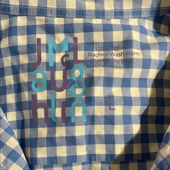 Classic Blue Gingham Men's Button-Down Shirt - Picture 7 of 7